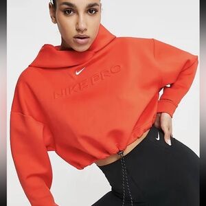 Nike Pro Training fleece hoodie Coral Orange 
New Without Tags 0071